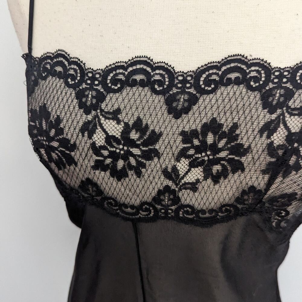 Vintage Lady Lynne Black Sheer Lace Bodysuit Medium Made in USA 1970s - Picture 5 of 10